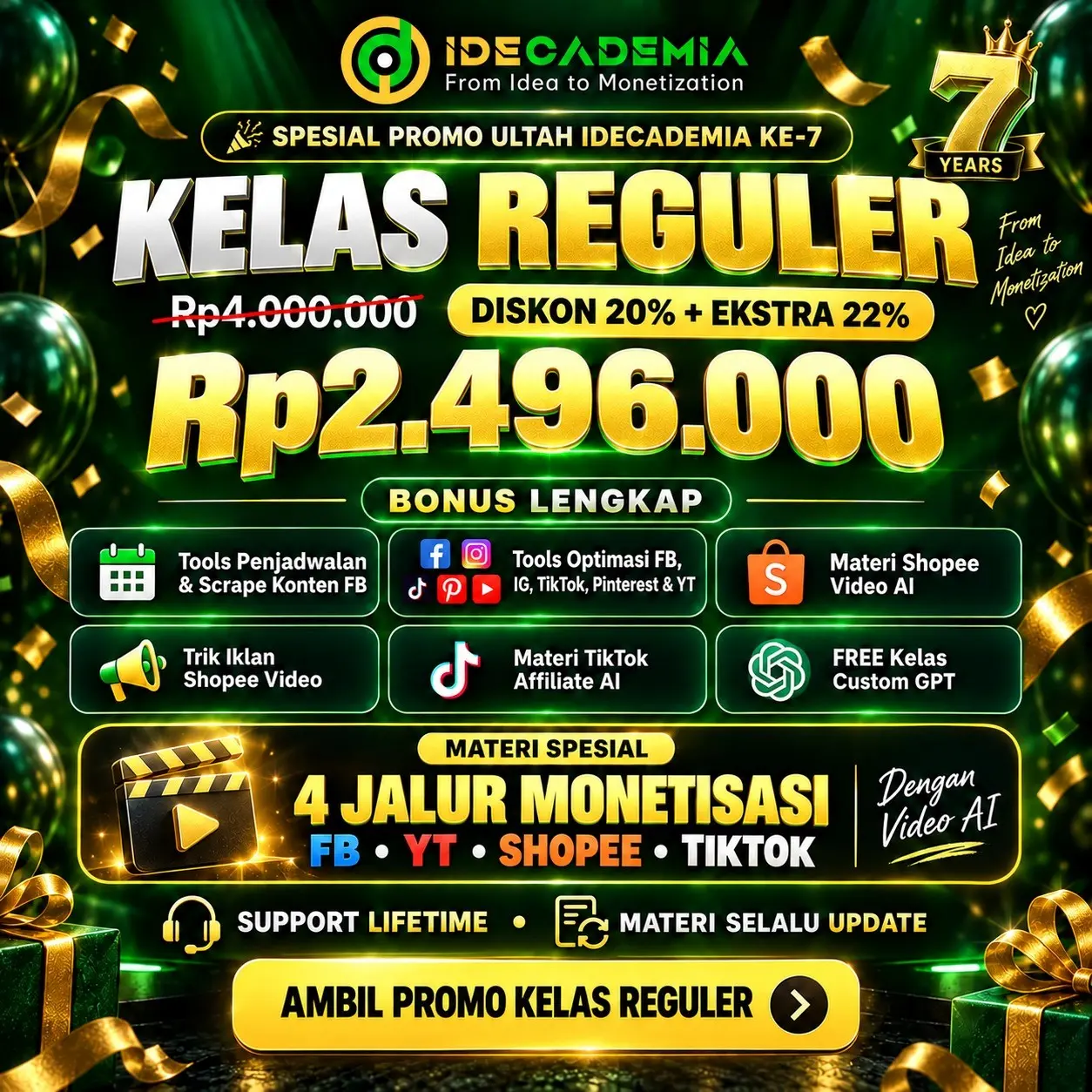 Kelas Reguler Idecademia